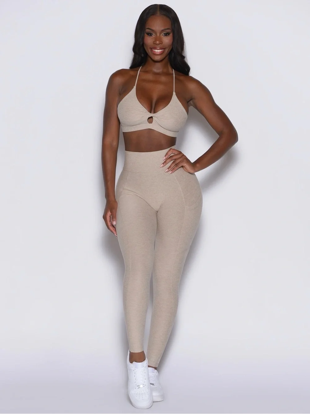 Bombshell Sportswear Curves Taupe Leggings
